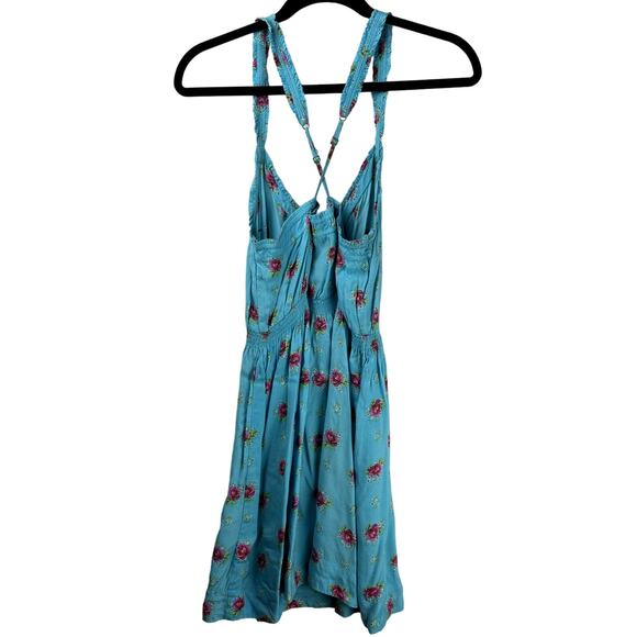 Ambercrombie & Fitch Sz Large CottageCore Costal Spaghetti Cross Back Mini Dress - Picture 2 of 10